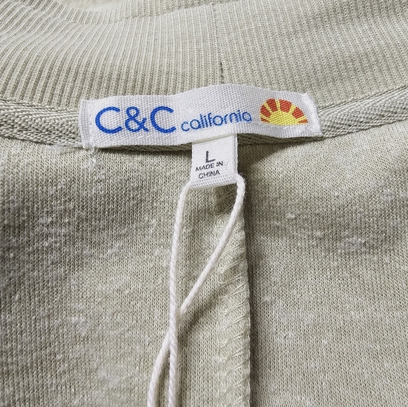 C&C California Alfalfa Green Soft Fuzzy Open Cardigan Sweater NWT Size Large - Picture 6 of 11